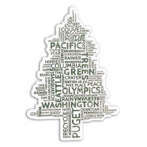 🩵NWT Washington Word Tree Shaped Vinyl Decal
